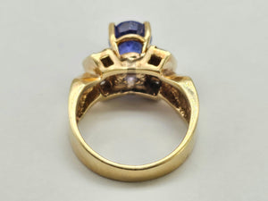 0944 Vintage 14ct Gold Tanzanite & Diamonds