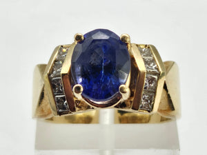 0944 Vintage 14ct Gold Tanzanite & Diamonds