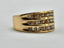 Load image into Gallery viewer, 0844: Vintage 18ct Gold Champagne Diamonds Statement Ring -1ct of sparkling natural diamonds
