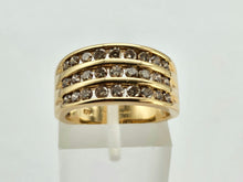 Load image into Gallery viewer, 0844: Vintage 18ct Gold Champagne Diamonds Statement Ring -1ct of sparkling natural diamonds
