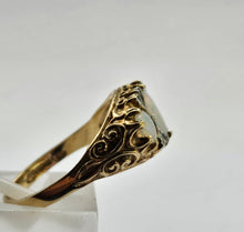 Load image into Gallery viewer, 0849:Vintage: 9ct Cabochon White Opals Trilogy Sapphires Dress Ring
