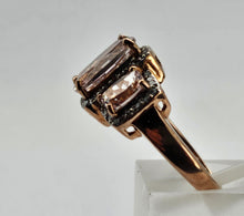 Load image into Gallery viewer, 0856: Vintage: 9ct Rose Gold Pink Morganites 52 Diamonds Cocktail Ring- exquisite
