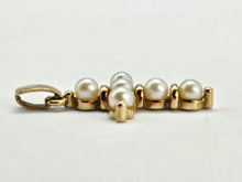 Load image into Gallery viewer, 0917: Vintage:: 9ct Gold Cultured Pearls Cross Pendant- lovely, good weight
