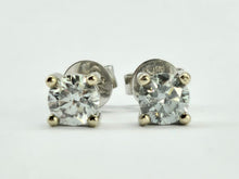 Load image into Gallery viewer, 0918: Vintage: 18ct White Gold Brilliant Cut Diamonds (0.6ct) Stud Earrings
