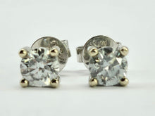 Load image into Gallery viewer, 0918: Vintage: 18ct White Gold Brilliant Cut Diamonds (0.6ct) Stud Earrings
