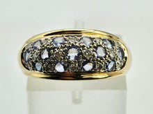 Load image into Gallery viewer, 0573: Vintage; 14ct Gold 13 Tanzanite 14 Diamonds Cocktail Ring- very fine example
