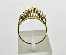 Load image into Gallery viewer, 0945: Vintage;14ct Gold 10 Emeralds 8 Diamonds Half-Eternity/Stacker Ring
