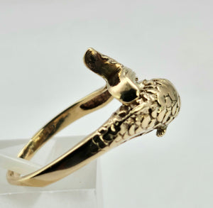 0731: Vintage: 60 years Old 9ct Gold Snake Ring- Date-Mark 1965- remarkable condition