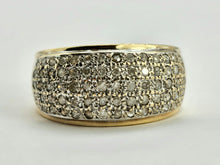 Load image into Gallery viewer, 0768 : Vintage: 9ct Gold 70 Round Cut Diamonds Dress Ring- 1ct of sparkling diamonds
