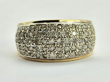 Load image into Gallery viewer, 0768 : Vintage: 9ct Gold 70 Round Cut Diamonds Dress Ring- 1ct of sparkling diamonds
