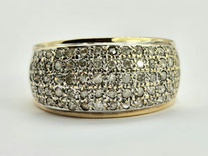 0768 : Vintage: 9ct Gold 70 Round Cut Diamonds Dress Ring- 1ct of sparkling diamonds