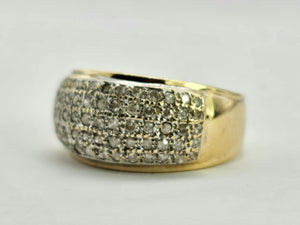 0768 : Vintage: 9ct Gold 70 Round Cut Diamonds Dress Ring- 1ct of sparkling diamonds