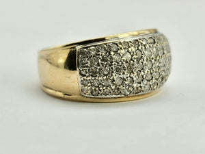 0768 : Vintage: 9ct Gold 70 Round Cut Diamonds Dress Ring- 1ct of sparkling diamonds