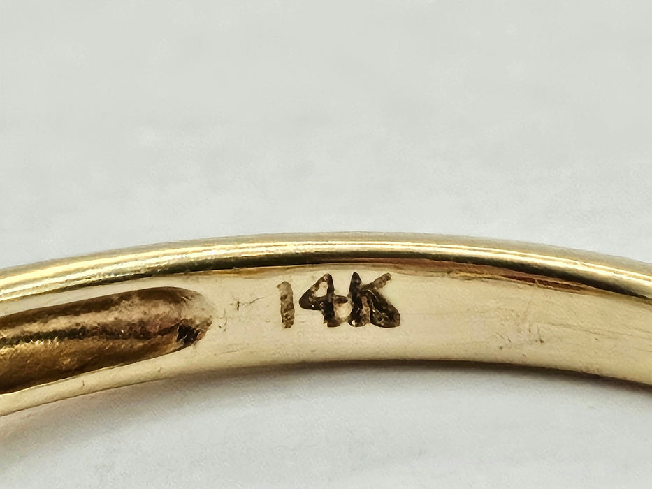 6275 Vintage: 14ct Gold Rubies Baguette Diamonds Art Deco Style  Ring