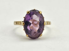 Load image into Gallery viewer, 0829: Vintage: 9ct Gold Lilac Amethyst Cocktail Ring -Date-Mark 1979- 46 Years old
