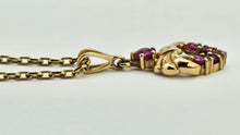 Load image into Gallery viewer, 0855: Vintage: 9ct Gold Necklace &amp;  Rubies Pendant- an elegant, demure, eye catcher
