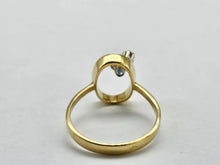 Load image into Gallery viewer, 0568: Vintage/Antique 18ct Gold Sapphire Diamonds Abstract Ring
