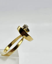 Load image into Gallery viewer, 0568: Vintage/Antique 18ct Gold Sapphire Diamonds Abstract Ring
