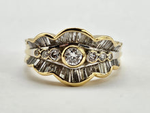 Load image into Gallery viewer, 0808: Vintage: 18ct Gold Art Deco Style ( 1ct) Diamonds Ring- sparkling symmetry
