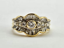 Load image into Gallery viewer, 0808: Vintage: 18ct Gold Art Deco Style ( 1ct) Diamonds Ring- sparkling symmetry
