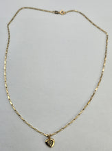 Load image into Gallery viewer, 0819: Vintage; 9ct Gold Necklace (38cm) Heart-Cut Diamond Pendant - petite and sparkling
