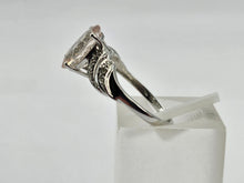 Load image into Gallery viewer, 0887:Vintage: 9ct White Gold Pink Morganite 14 Diamonds Cocktail Ring- eye candy
