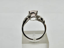 Load image into Gallery viewer, 0887:Vintage: 9ct White Gold Pink Morganite 14 Diamonds Cocktail Ring- eye candy
