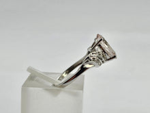 Load image into Gallery viewer, 0887:Vintage: 9ct White Gold Pink Morganite 14 Diamonds Cocktail Ring- eye candy
