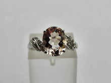 Load image into Gallery viewer, 0887:Vintage: 9ct White Gold Pink Morganite 14 Diamonds Cocktail Ring- eye candy
