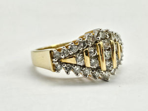 0913: Vintage: 14ct Gold 31 Round Full-Cut Diamonds (1ct) Ring- sparkling beauty