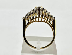 0913: Vintage: 14ct Gold 31 Round Full-Cut Diamonds (1ct) Ring- sparkling beauty