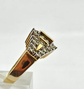 0913: Vintage: 14ct Gold 31 Round Full-Cut Diamonds (1ct) Ring- sparkling beauty