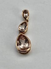 Load image into Gallery viewer, 0901: Vintage: Gorgeous 9ct Rose Gold Pink Pear-Cut Morganites Pendant
