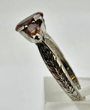 Load image into Gallery viewer, 0252: Vintage: 9ct Gold Fiery Orange Citrines Trilogy Ring- crisp, clean eye candy
