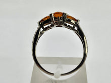 Load image into Gallery viewer, 0252: Vintage: 9ct Gold Fiery Orange Citrines Trilogy Ring- crisp, clean eye candy
