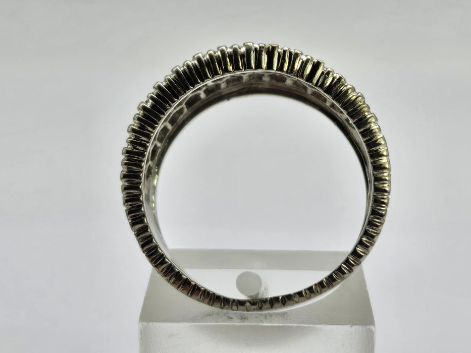 6499 Vintage: 18ct White Gold 88 Diamond (1.77ct) Pavé Half Hoop Band Ring — From 1978