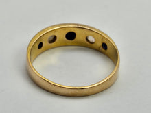 Cargar imagen en el visor de la galería, 0772: Antique: 15ct Gold Sapphires Pearls Stacker- Dress Band- Date- Mark 1900
