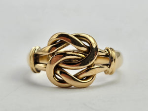 0922: Antique: 18ct Gold "Lovers-Knot" Ring- Date- Mark 1910