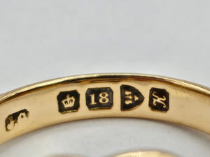 0922: Antique: 18ct Gold "Lovers-Knot" Ring- Date- Mark 1910