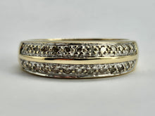 Load image into Gallery viewer, 0713: Vintage: 9ct Gold Tiered Diamonds Stacker/Dress Ring
