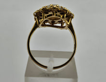 Load image into Gallery viewer, 0761: Vintage (1960&#39;s): 9ct Gold White Opal Garnets Cluster Ring - beautifully paired.
