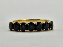 Load image into Gallery viewer, 0790: Vintage: 18ct Gold 7 Australian Blue Sapphires Stacker/Dress Ring- exquisite
