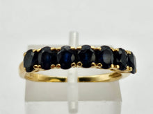 Load image into Gallery viewer, 0790: Vintage: 18ct Gold 7 Australian Blue Sapphires Stacker/Dress Ring- exquisite
