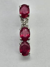 Load image into Gallery viewer, 0904: Vintage: 9ct White Gold Rubies Diamonds Pendant- elegant,, eye catcher
