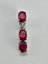 Load image into Gallery viewer, 0904: Vintage: 9ct White Gold Rubies Diamonds Pendant- elegant,, eye catcher
