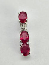 Load image into Gallery viewer, 0904: Vintage: 9ct White Gold Rubies Diamonds Pendant- elegant,, eye catcher
