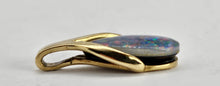 Load image into Gallery viewer, 0845: Vintage: 9ct Gold Australian Pear Cut Opal Pendant- striking colours- Date- Mark 1980
