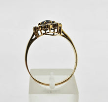 Load image into Gallery viewer, 0935: 18ct Gold French Blue Sapphires Diamonds Diana- Style Cluster Ring
