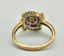 Load image into Gallery viewer, 1011: Vintage: 9ct Gold Champagne &amp; White Diamonds Cocktail Ring- sparkling beauty
