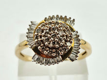 Load image into Gallery viewer, 1011: Vintage: 9ct Gold Champagne &amp; White Diamonds Cocktail Ring- sparkling beauty
